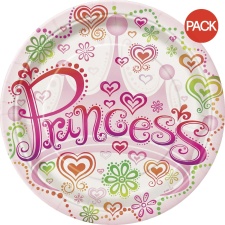 Unique Party Princess Diva Party Plates (Pack of 8) - Pink/Green - One Size