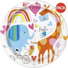 Unique Party Zoo Baby Shower Party Plates (Pack of 8) - Multicoloured - One Size