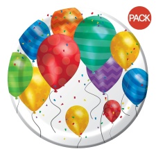 Creative Party Balloons Disposable Plates (Pack of 8) - Multicoloured - One Size