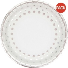 Creative Party Paper Sparkle Party Plates (Pack of 8) - White/Silver - One Size