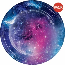 Creative Party Paper Galaxy Dessert Plate (Pack of 8) - Blue/Purple - One Size