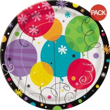 Unique Party Breezy Birthday Party Plates (Pack of 8) - Multicoloured - One Size