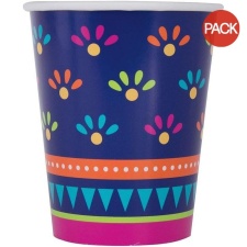 Unique Party Paper Boho Party Cup (Pack of 8) - Navy/Orange/Pink - One Size