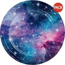 Creative Party Paper Galaxy Dinner Plate (Pack of 8) - Multicoloured - One Size