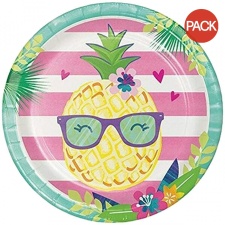 Creative Party Paper Pineapple Dinner Plate (Pack of 8) - Multicoloured - One Size