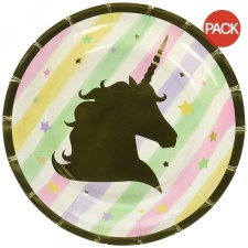 Creative Party Paper Unicorn Party Plates (Pack of 8) - Multicoloured - One Size