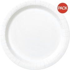 Unique Party Plain Dessert Plate (Pack of 8) - White - One Size