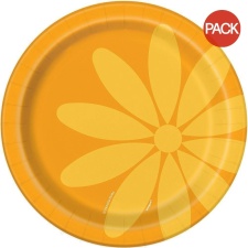 Unique Party Flower Summer Dessert Plate (Pack of 8) - Yellow - One Size