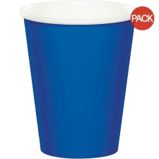 Creative Party Paper Disposable Cup (Pack of 8) - Cobalt/White - One Size