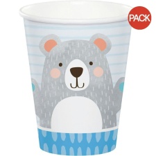 Creative Party Paper Bear Birthday Party Cup (Pack of 8) - Blue/Grey/White - One Size