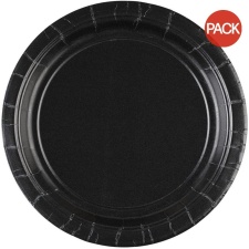 Amscan Paper Plain Dinner Plate (Pack of 8) - Black - One Size