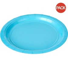 Amscan Paper Plain Dinner Plate (Pack of 8) - Blue - One Size