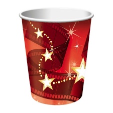 Creative Party Hollywood Lights Party Cup (Pack of 8) - Red/White/Gold - One Size