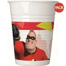 Incredibles 2 Plastic Party Cup (Pack of 8) - Red/White/Black - One Size