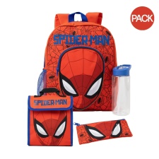 Spider-Man Childrens/Kids Backpack Set (Pack Of 4) - Red - One Size