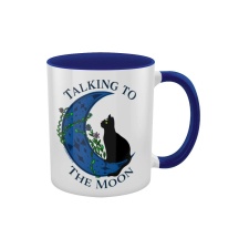 Grindstore Talking To The Moon Inner Two Tone Mug - White/Blue - One Size