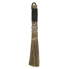 Something Different Pentagram Charm Broom - Brown/Black - 20cm x 5cm