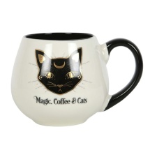 Something Different Magic Coffee & Cats Round Mug - White/Black - One Size