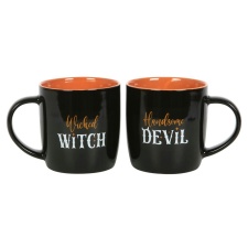 Something Different Wicked Witch And Handsome Devil Mug (Pack of 2) - Black/Orange - One Size