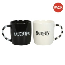 Something Different Naughty & Naughtier Mug Set (Pack of 2) - Black/White - One Size