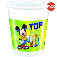 Disney Plastic Football Mickey Mouse Party Cup (Pack of 8) - Multicoloured - One Size