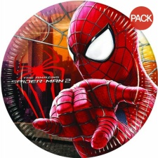 The Amazing Spider-Man 2 Paper Disposable Plates (Pack of 8) - Red - One Size