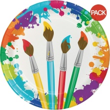 Creative Party Paper Round Party Plates (Pack of 8) - Multicoloured - One Size