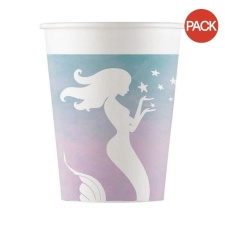 Procos Paper Mermaid Disposable Cup (Pack of 8) - White/Blue/Purple - One Size