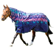 Shires Highlander Original 200 Combo Neck Horse Turnout Rug - Blue Navy Forest - 5´ 9"