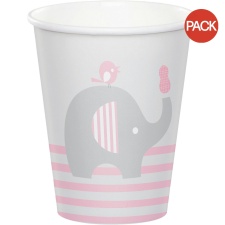 Creative Party Little Peanut Baby Shower Party Cup (Pack of 8) - White/Grey/Pink - One Size