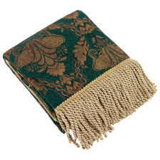 Paoletti Shiraz Traditional Jacquard Throw - Emerald/Gold - 130cm x 150cm