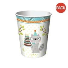 Creative Party Paper Woodland Party Cup (Pack of 8) - Blue - One Size