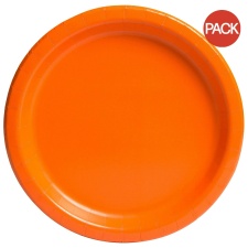 Unique Party Round Party Plates (Pack of 8) - Orange - One Size