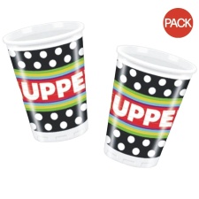 The Muppets Plastic Polka Dot 200ml Party Cup (Pack of 10) - Black/White/Red - One Size