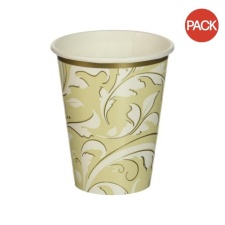 Amscan Paper Anniversary Party Cup (Pack of 8) - White/Gold - One Size