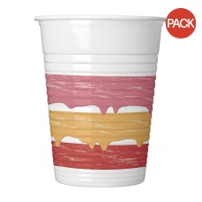 Procos Plastic Painted Effect Birthday Party Cup (Pack of 8) - Multicoloured - One Size