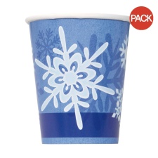 Snowflake Winter Party Cup (Pack of 8) - Blue/White - One Size