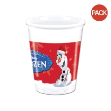 Frozen Plastic Olaf Christmas 200ml Party Cup (Pack of 8) - Red/White/Blue - One Size