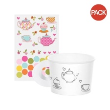 Creative Party Tea Time Treat Cup Set (Pack of 6) - Multicoloured - One Size