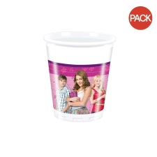 Violetta Plastic 200ml Party Cup (Pack of 8) - Pink/White - One Size