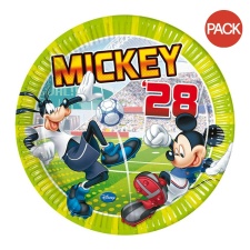 Mickey Mouse & Friends Football Party Plates (Pack of 8) - Multicoloured - One Size