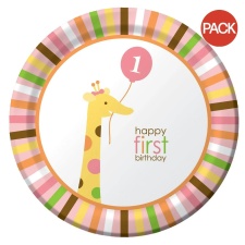 Creative Party Sweet At One 1st Birthday Party Plates (Pack of 8) - Multicoloured - One Size