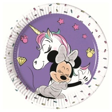 Disney Unicorn Minnie Mouse Disposable Plates - White/Purple - One Size