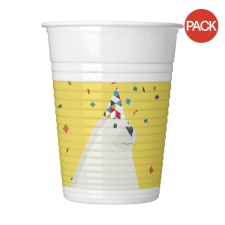 Procos Arctic Plastic Party Cup (Pack of 8) - Yellow/White - One Size