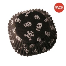 Anniversary House Skull Muffin and Cupcake Cases (Pack of 72) - Black/White - One Size