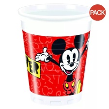 Disney Super Cool Mickey Mouse Disposable Cup (Pack of 8) - Red/Yellow/White - One Size