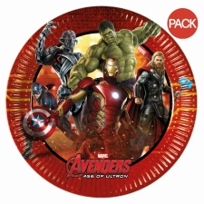 Avengers Age Of Ultron Paper Party Disposable Plates (Pack of 8) - Multicoloured - One Size