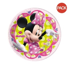 Disney Glory Day Paper Minnie Mouse Disposable Plates (Pack of 8) - Pink/Green - One Size