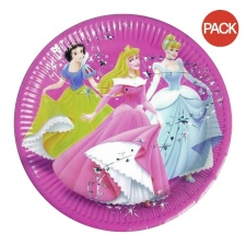 Disney Princess Paper Prismatic Disposable Plates (Pack of 8) - Pink - One Size