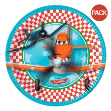 Disney Planes Paper Disposable Plates (Pack of 8) - Blue/Red/White - One Size